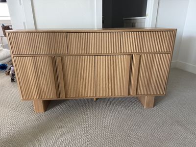 New Fluted Buffet Cabinet/Dresser with Faux Marble Top