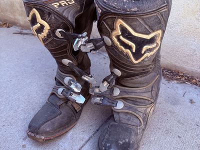 Fox Racing Forma Pro Motocross Dirt Bike Boots Men's Black/Gold Used Sz 10