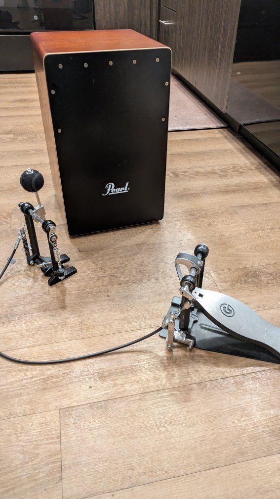 Pearl cajon full size and gibralter strap kick pedal