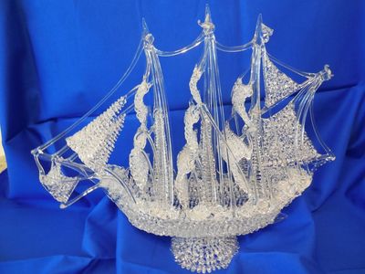 Crystal Glass Sailing Ship