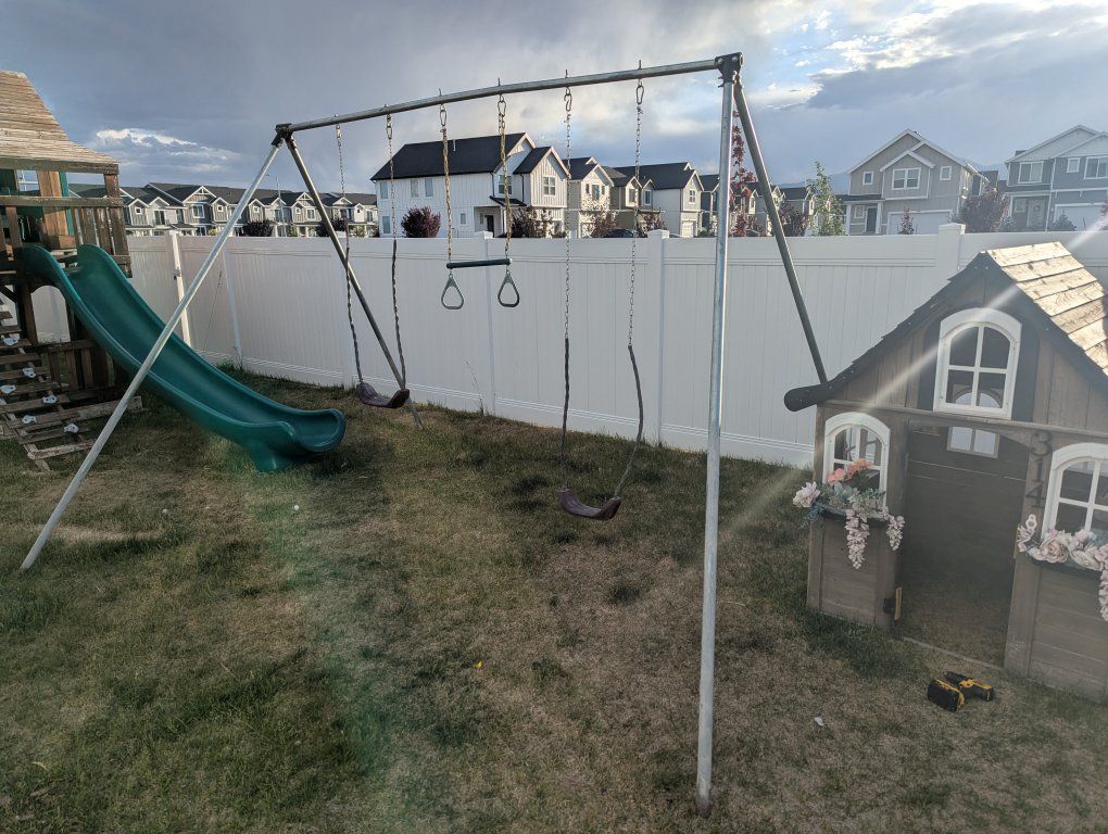 Tall Swing Set with 2 swings and hang handles