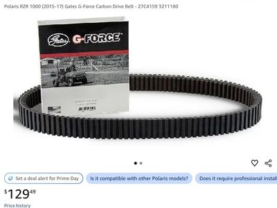 Polaris RZR 1000 Gates G-Force Carbon Drive Belt 27C4159. New condition.