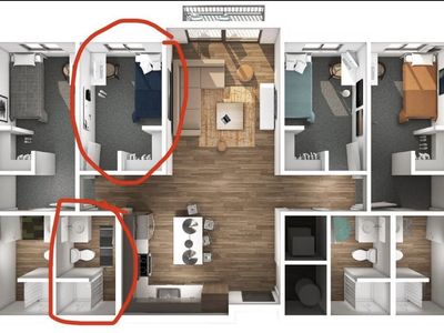 Men's room with private room and bathroom for sale!