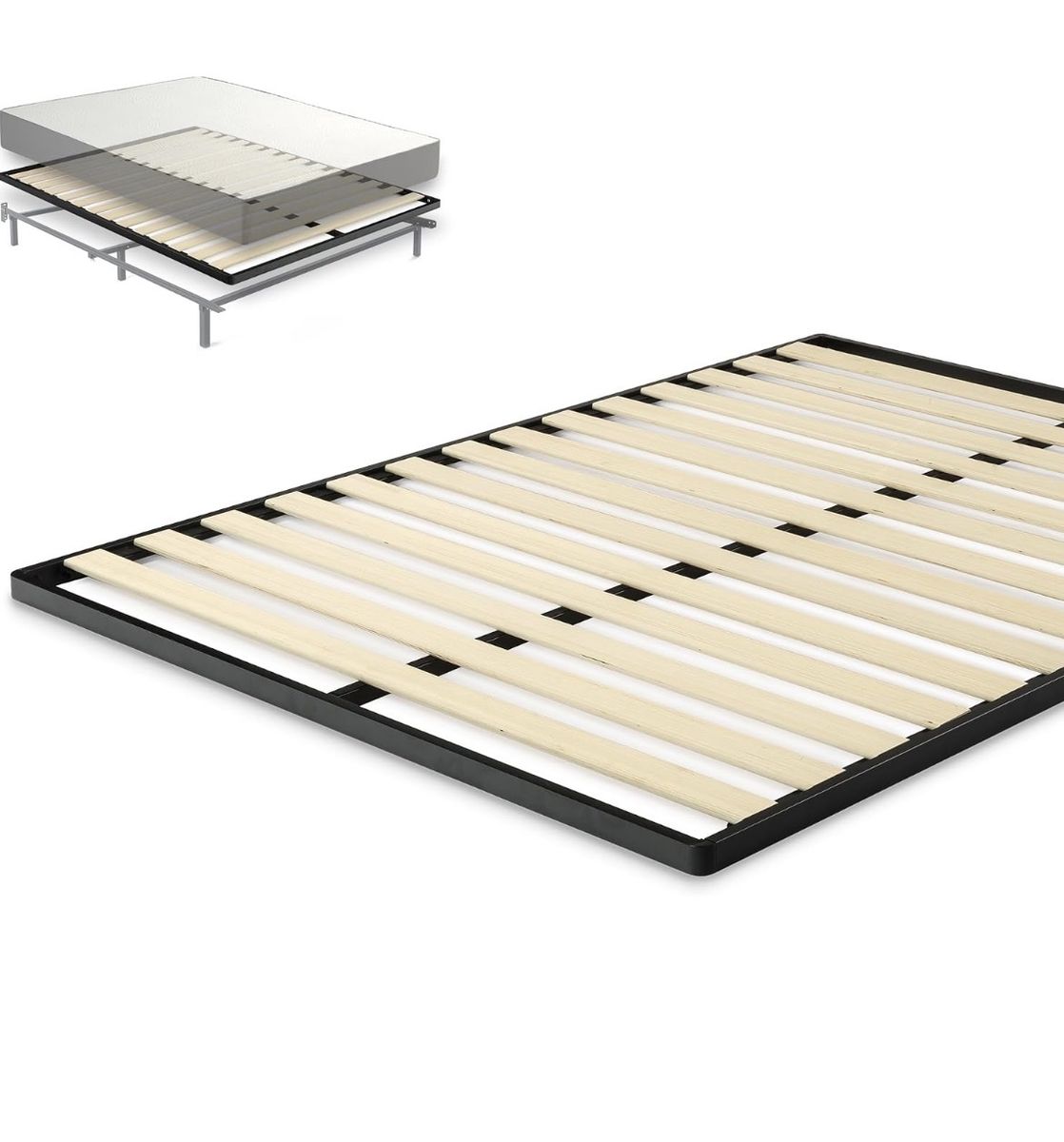 Zinus Deepak Easy Assembly Wood Slat 1.6 Inch Bunkie Board, Bed Slat Replacement, King, New