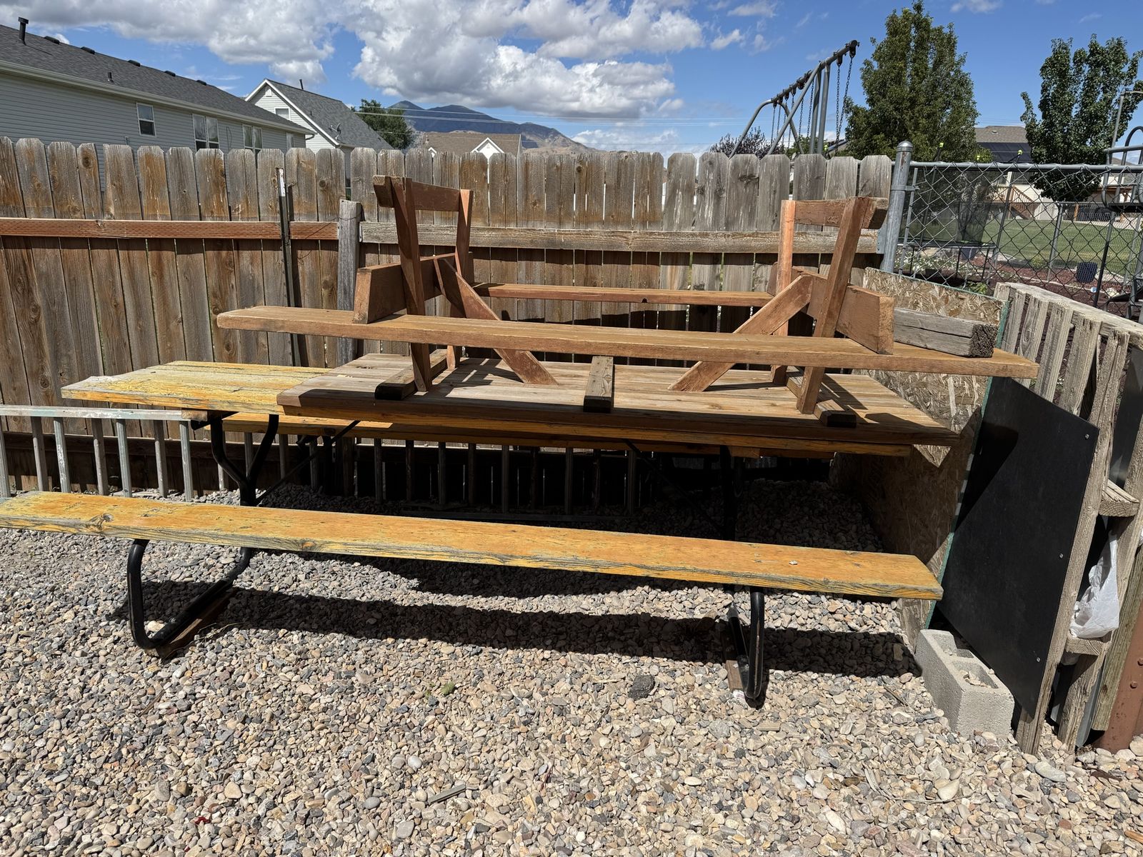 Used Wooden Picnic Tables - Set of 2 (Adult) for Outdoor Dining & Activities