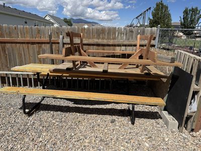 Used Wooden Picnic Tables - Set of 2 (Adult) for Outdoor Dining & Activities