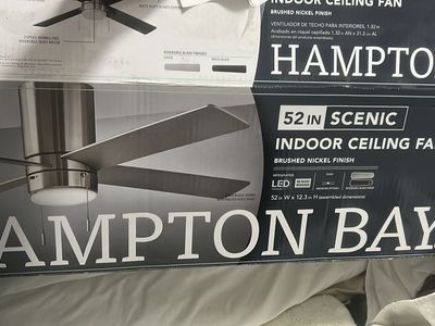 Hampton Bay Scenic 52-inch Indoor Ceiling Fan - Brushed Nickel Finish with LED Light