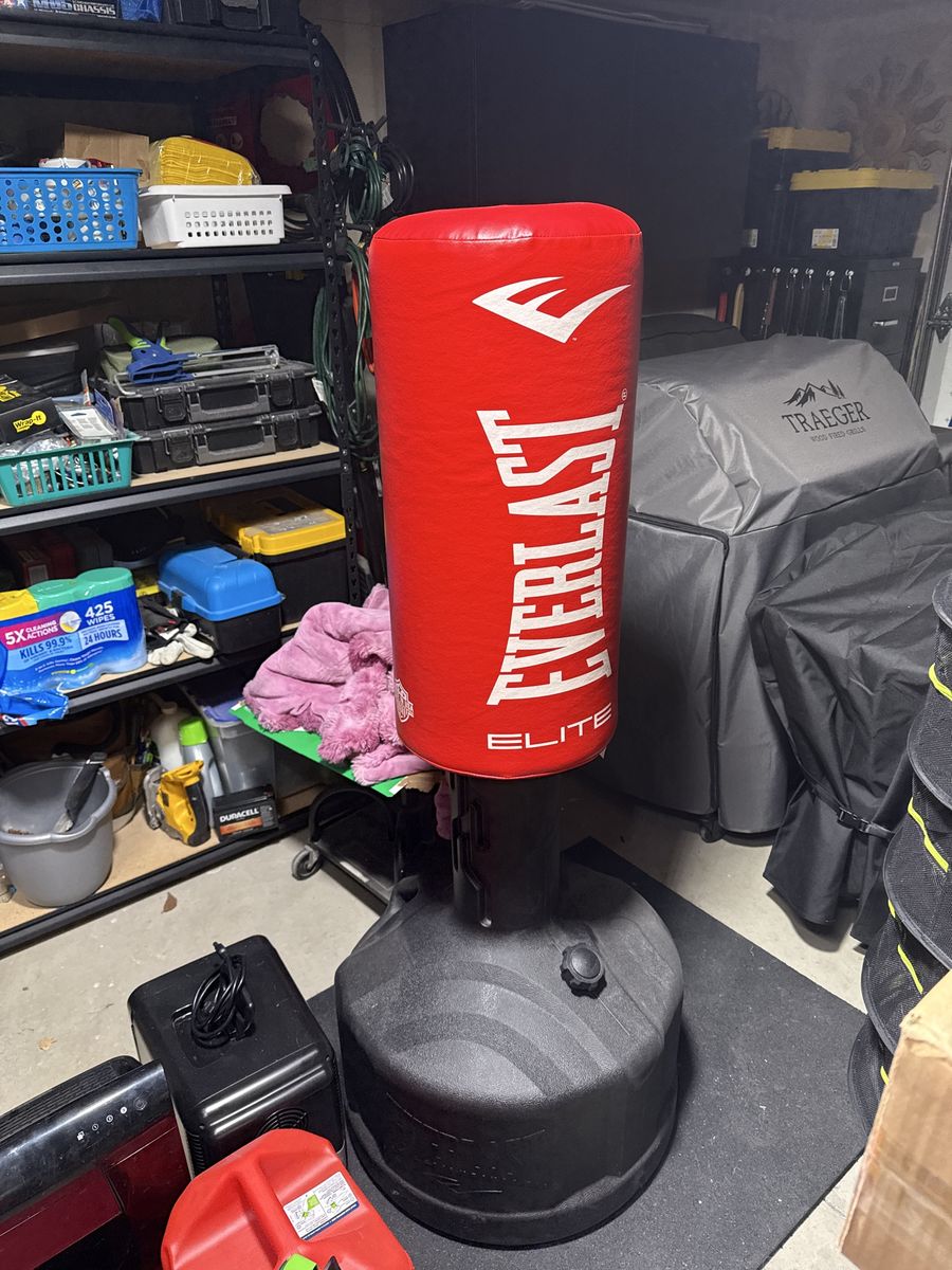 Everlast Elite Freestanding Boxing Punching Bag - Red/Black