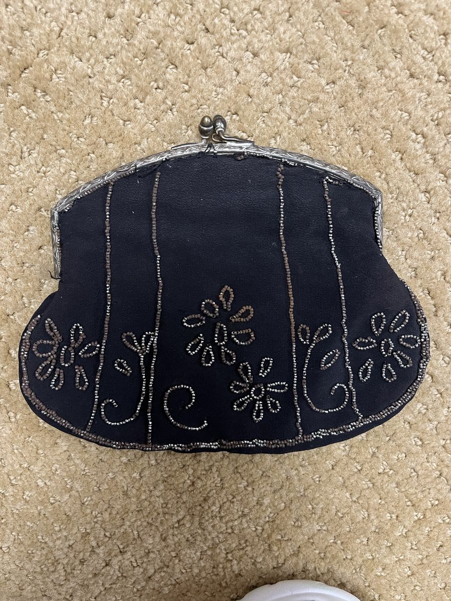 Old Sterling Purse with Micro Beading - Antique/Vintage