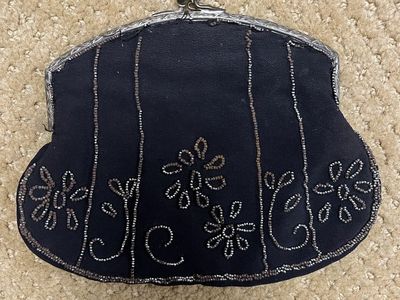 Old Sterling Purse with Micro Beading - Antique/Vintage