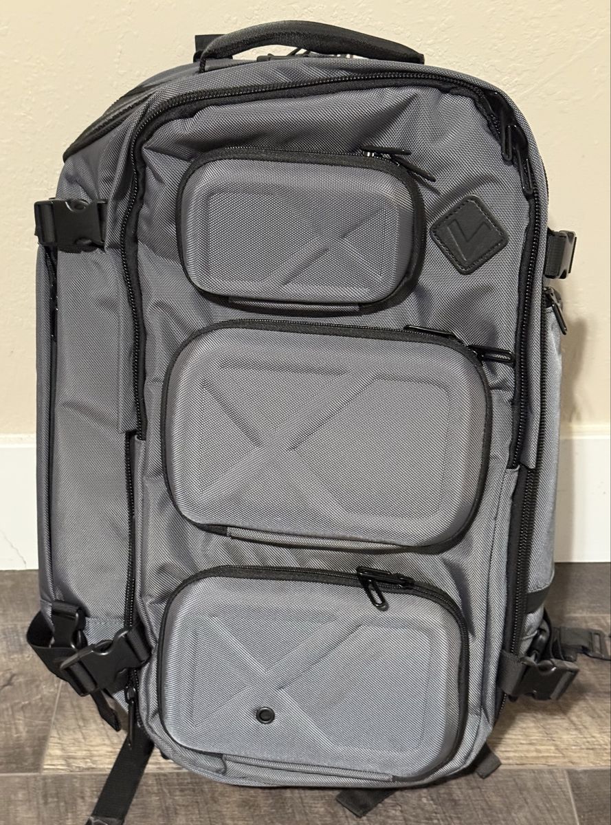 VERIA Backpack - Gray Travel/Laptop Bag with Hard Shell Pockets, Carry on Luggage
