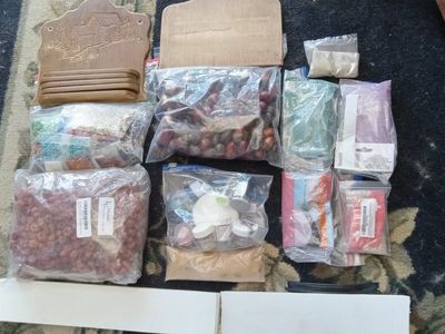 Crafting Supplies Acorns, Glitter, Sand, Foam