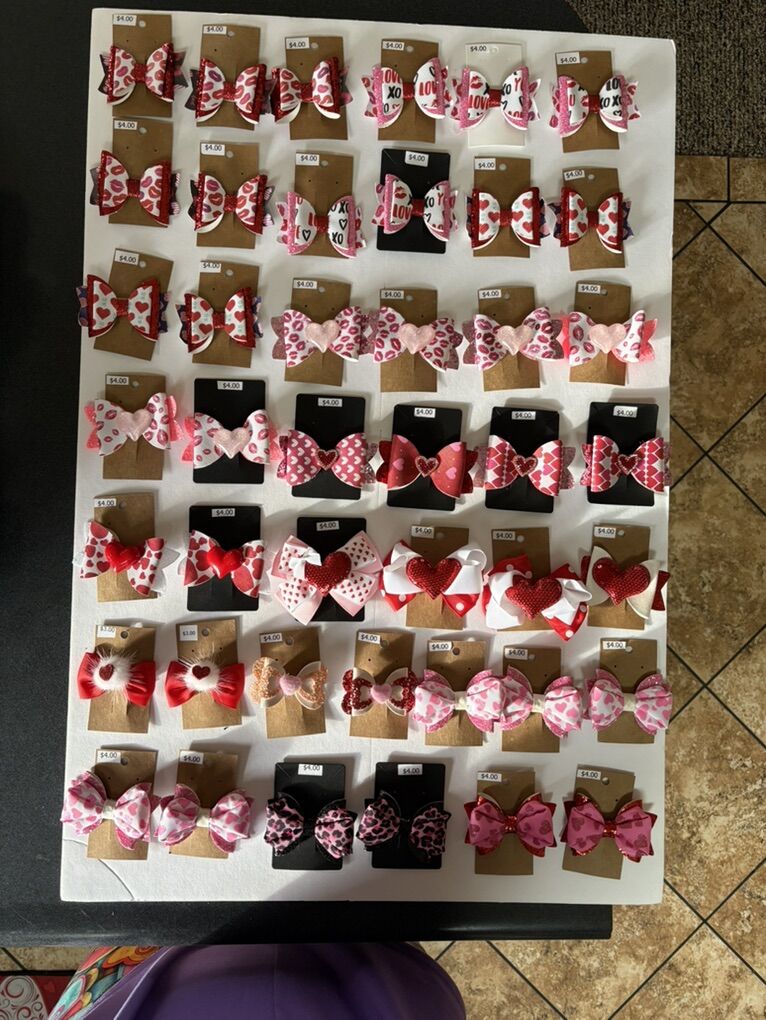 Valentines Day Hair Bows