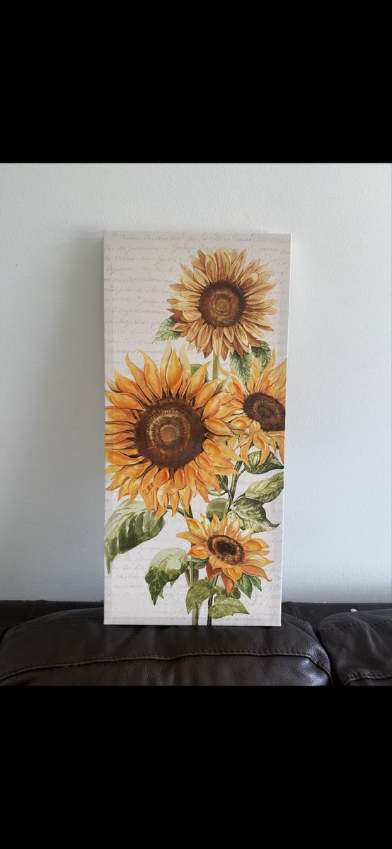 Sunflower Canvas Wall Art - Vertical Floral Decor for Home