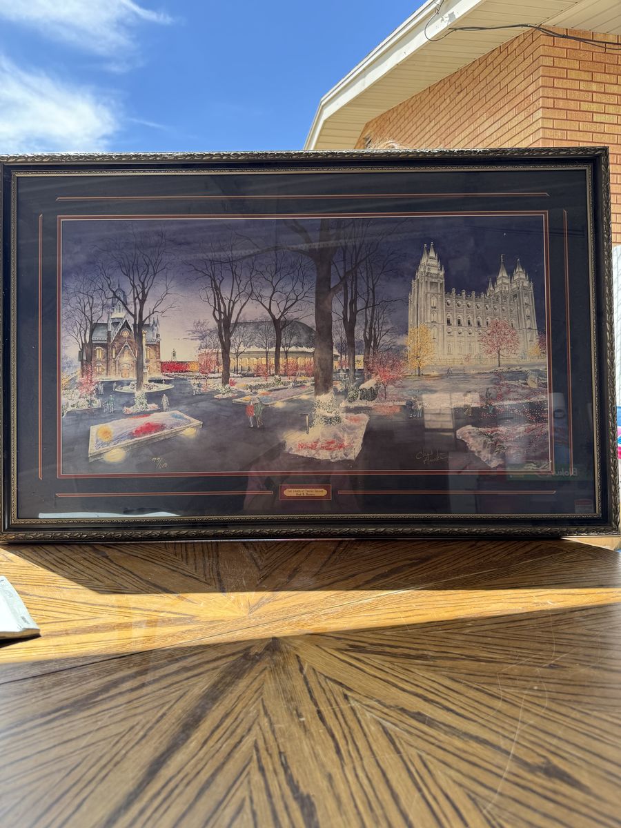 Signed & Framed "The Lights at Temple Square" by Chad S. Hawkins – Limited Edition