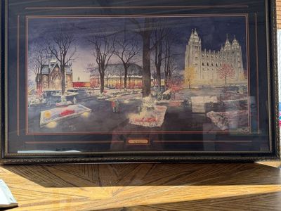 Signed & Framed "The Lights at Temple Square" by Chad S. Hawkins – Limited Edition