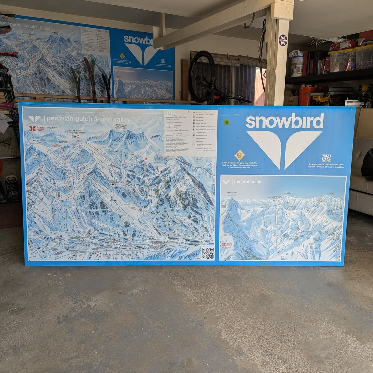 Snowbird trail map sign