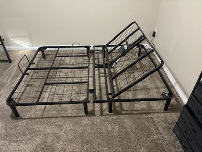 Adjustable Metal Bed Frame with Wired Remote, Queen Size - Elevate Your Sleep Comfort