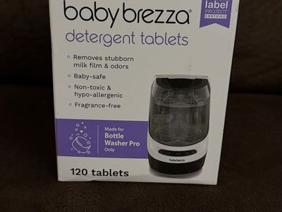 Baby Brezza Detergent Tablets - 120 Count - For Bottle Washer Pro Only - Clean Label Certified