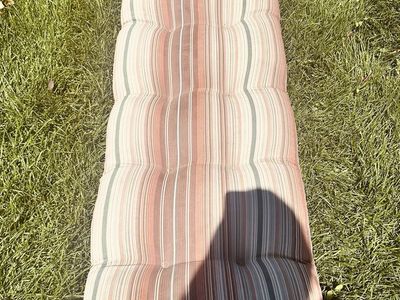 Outdoor Patio Bench Cushion Striped Tufted