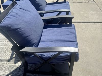 2 cast aluminum glider and recliner chairs