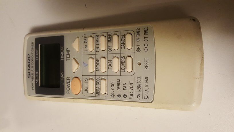Sharp Portable Air Conditioner Remote