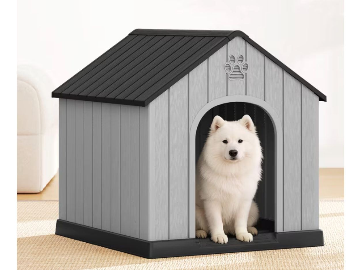 New Dog House, PP Material Indoor Outdoor with Windows for Medium Large Dogs,