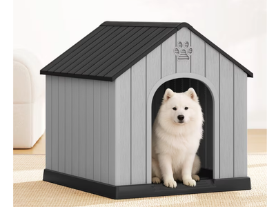 New Dog House, PP Material Indoor Outdoor with Windows for Medium Large Dogs,