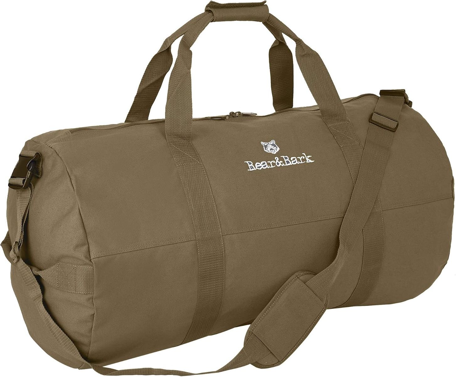 Bear & Bark Canvas Heavy Duty Military Duffle Bag - 32"x18" - Olive Green