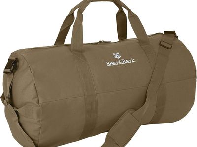 Bear & Bark Canvas Heavy Duty Military Duffle Bag - 32"x18" - Olive Green