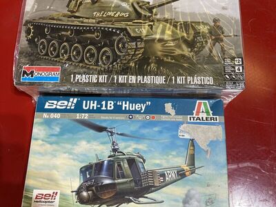 Military models. Tank and helicopter