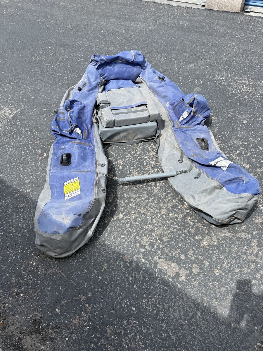 AIRE Tributary 12.0 SB Raft - Blue/Gray Inflatable River Raft, Fishing/Recreational Dinghy