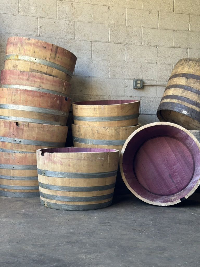 Half A Wine Barrel Planter - Oak Wine Barrel Planters - Wood Barrel Planters
