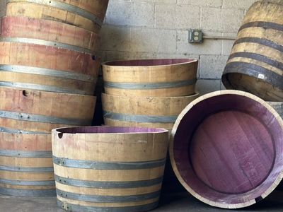 Half A Wine Barrel Planter - Oak Wine Barrel Planters - Wood Barrel Planters