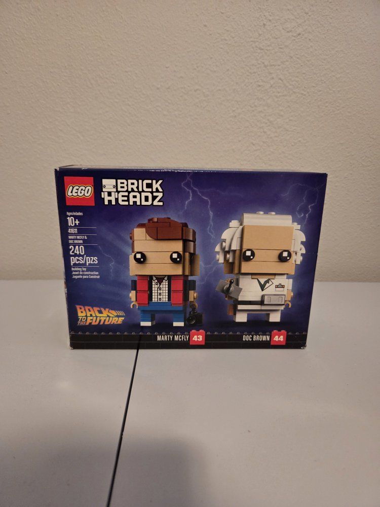 LEGO BrickHeadz Back to the Future Marty McFly & Doc Brown Set 41611 Complete with Box