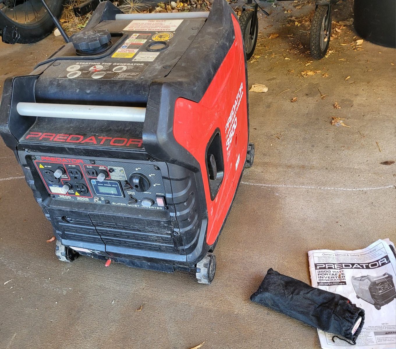 Predator 3500 Super Quiet Inverter Generator Used