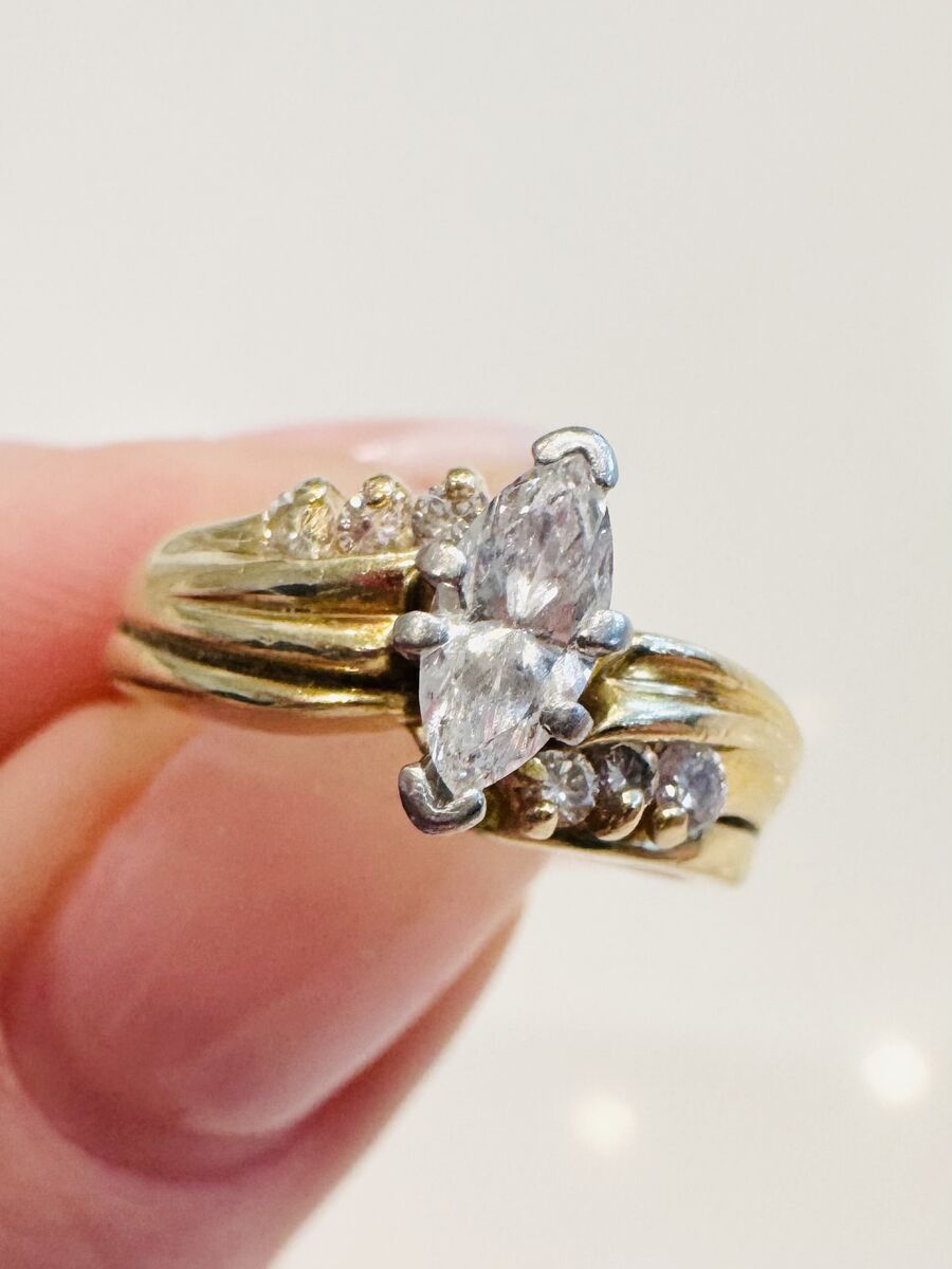 14k Marquise Wedding Engagement Ring