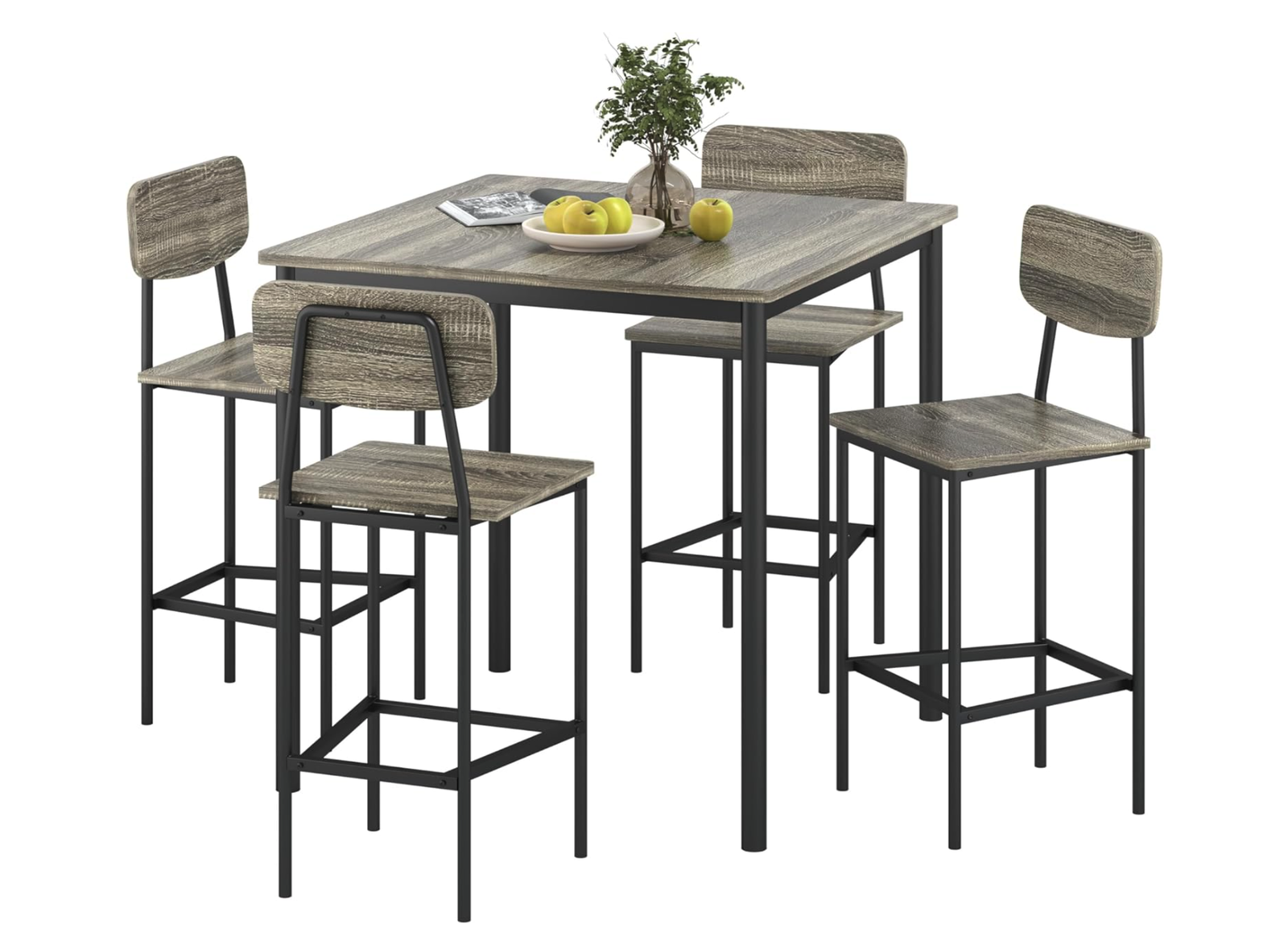 New Kitchen Table and Chairs of 4, Dining Table Set for 4 with Space-Saving Design,