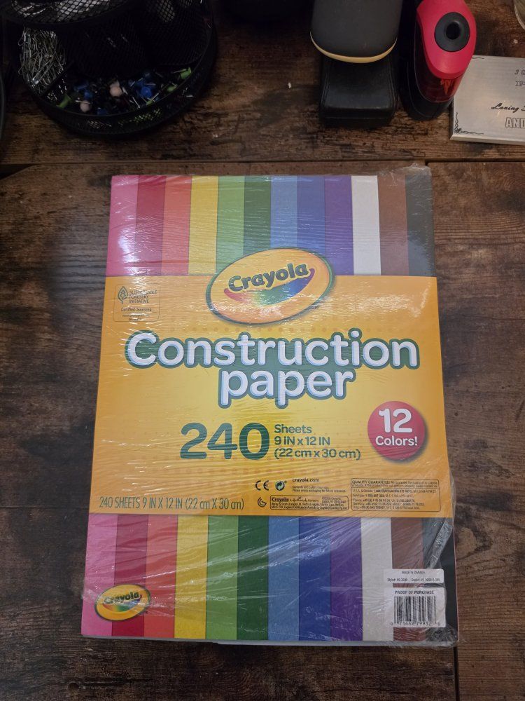 Assorted Craft Supplies: Construction Paper, Blank Cards, Tracing Pad, Rhinestone Stickers, and much more.