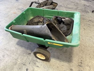John Deere 7P Poly Cart Trailer Dump Utility Cart with Bagger Parts