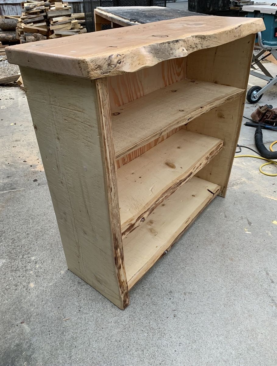 Live edge book shelf