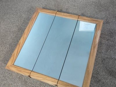 Wood Framed Tri-Fold Mirror