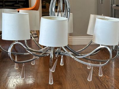 Silver and cream chandelier