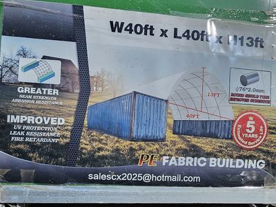 Shipping Container Shelter Storage Tent 40 x 40 15'