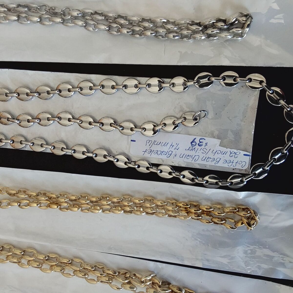 Stainless Steel 22"inch Coffee Bean Chain w/Bracel