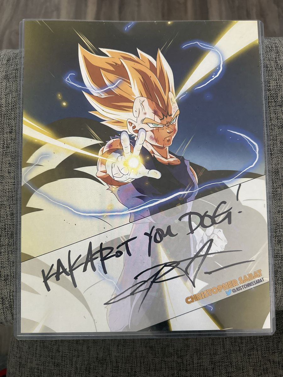 Autographed Dragon Ball Z Vegeta Art Print Signed by Christopher Sabat "Kakarot You Dog!"
