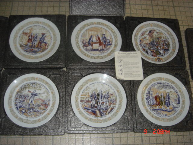 6 rare french collector plates from the creation of the constitution numbered and signed