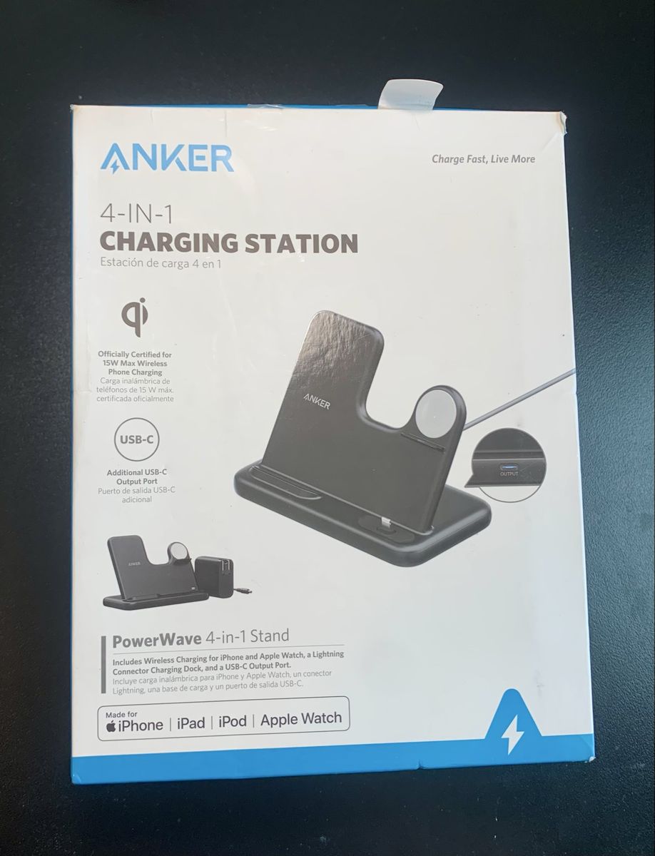 Anker PowerWave 4-in-1 Charging Station Stand for iPhone, Apple Watch, iPad, AirPods