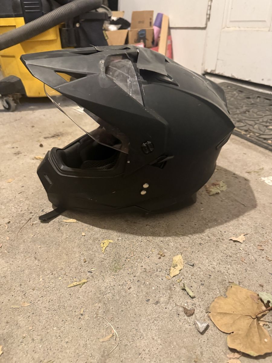 Black Off-Road Motorcycle Helmet with Visor