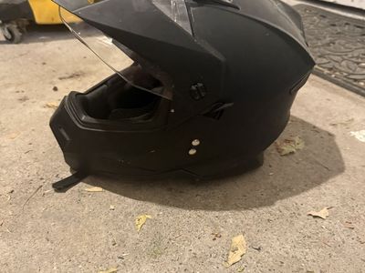 Black Off-Road Motorcycle Helmet with Visor